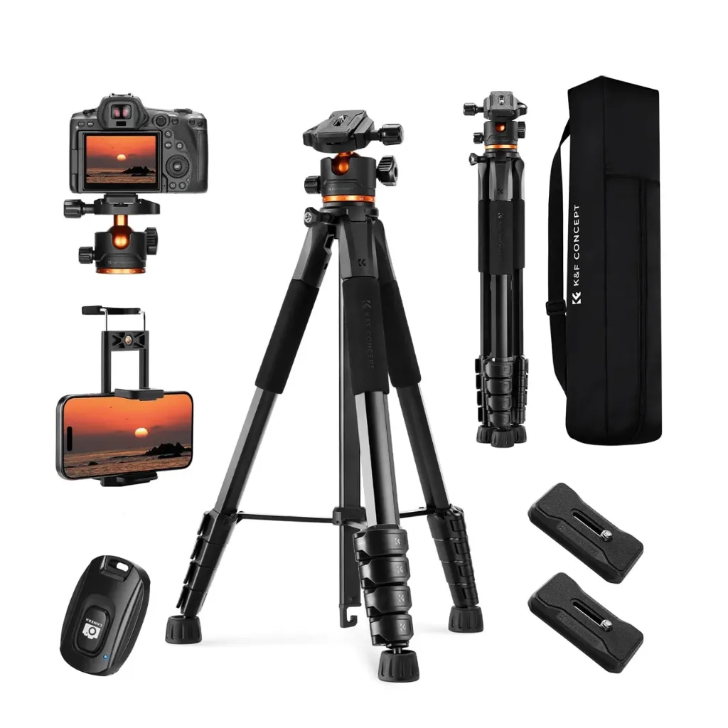 Trípode KF&Concept 1.9m S255A3 con cabezal 360 panorámico BH-36