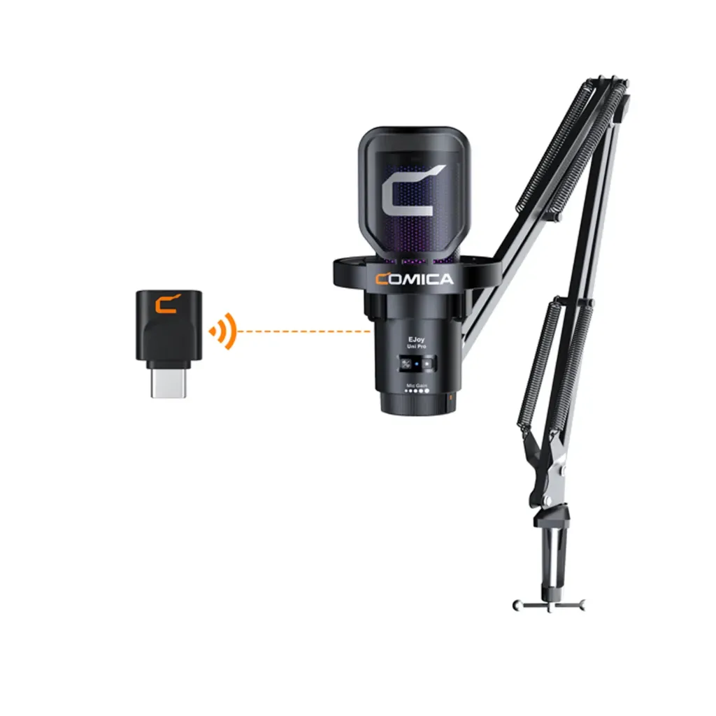 [AU022] Micrófonos Wireless Comica Ejoy Uni Pro c/brazo articulado