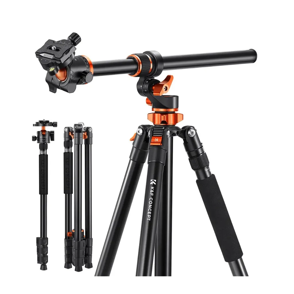 [TR013] Trípode Profesional de Aluminio KF&Concept T254A7+BH28L 2.3m columna central Monopie Overhead