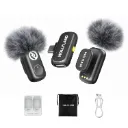 Micrófono inalámbrico Hollyland Lark A1 iPhone 17/16/15 y Android, 48kHz/24-bit, cancelación de ruido de 3 niveles y control por APP