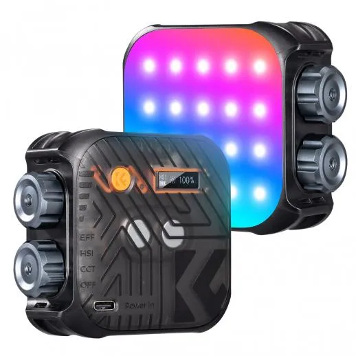 [LL028] Luz de video led RGB KF CONCEPT de bolsillo recargable con adherencia magnética
