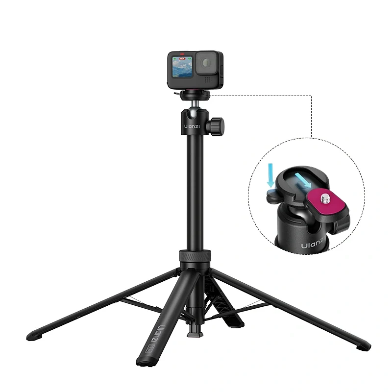 [TR012] Tripode Ulanzi TT24 1.5m  Cka plate 1/4" c/remoto Osmo Action/Osmo Pocket