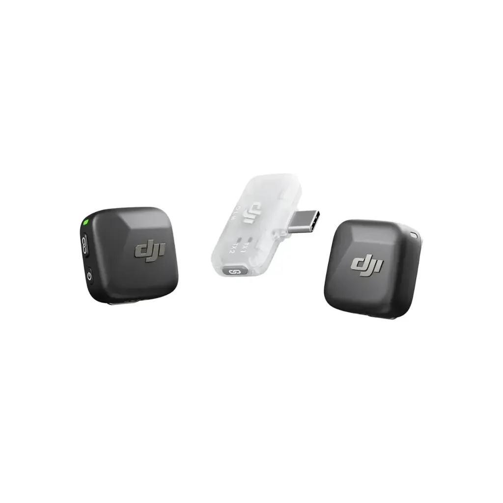 Micrófono dji mic mini (2 TX) transmisores+ (1RX) receptor dual USB-C reducción de ruido alcance 400m