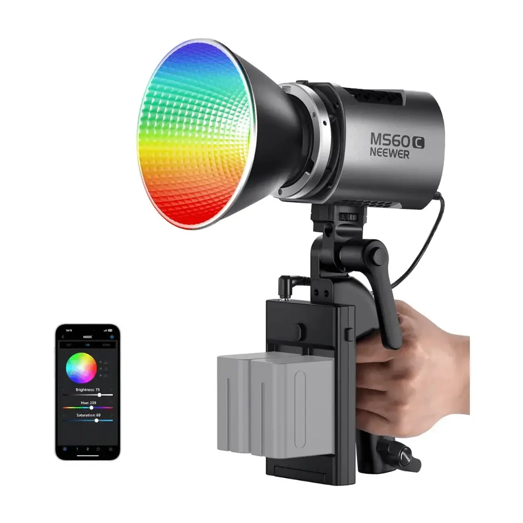 [LL015] Luz de video LED NEEWER MS60C RGBWW  65w 2.4 APP Control