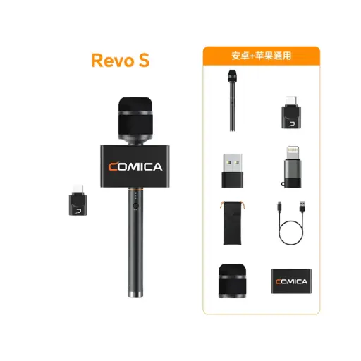[AU017] Micrófono Inalámbrico Tipo Reportero Comica Revo S 50m USB-C +Adaptador Lightning